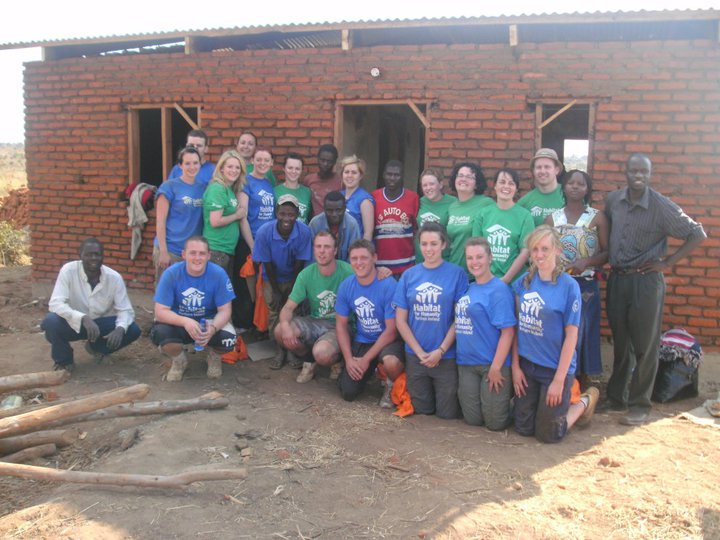 A Habitat volunteer team on-site in Africa